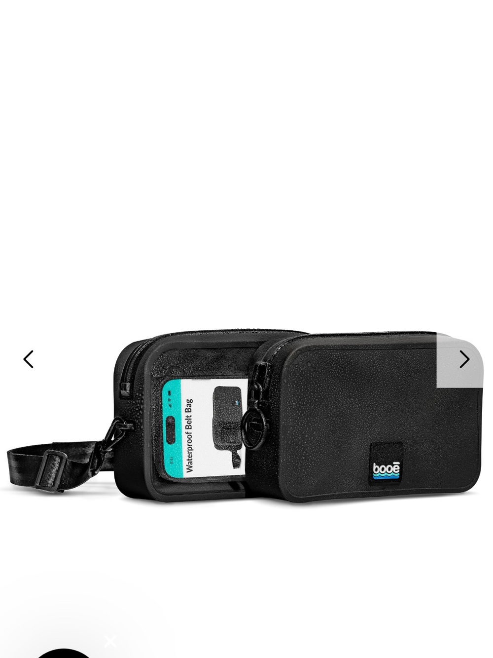 Black Waterproof Phone Belt Case with Clear ID Window